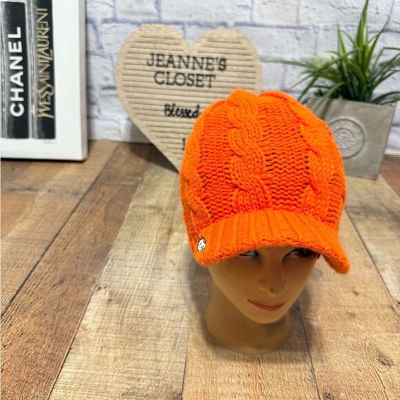 Women's New Era Orange Denver Broncos Arctic Blast Cable Cadet Beanie rare - Picture 2 of 11